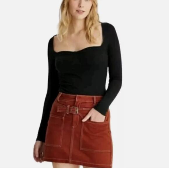 NEW Future Collective Women's Saddle Wrap Mini Skirt Size 0 - Rust - Picture 1 of 12